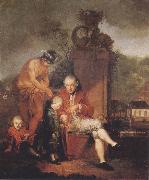 Gottfried Peter de Requile with his two sons and Mercury